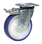 LAG 旋轉(zhuǎn)腳輪, 車輪直徑 150mm, 300kg負(fù)載制動，旋轉(zhuǎn)194mm是15mm, PUR輪胎重型135 x 110mm4, 聚酰胺 6輪轂105 x 80mm球軸承